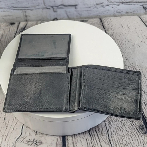 Vintage 90s Polo Ralph Lauren leather wallet, black, 2 / dual ID window, CCW LTC - Picture 7 of 10